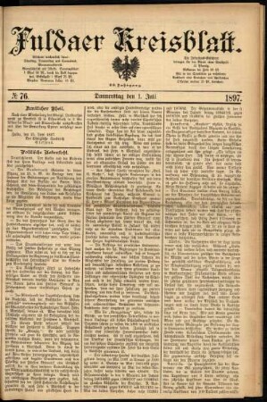Ausgabe vom Donnerstag, den 01. Juli 1897.