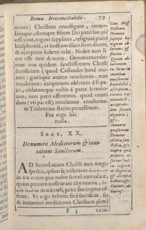 Sect. XX. De numero Mediatorum & inuocatione Sanctorum.