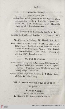 VII. Blätter der schwarzen Kunst