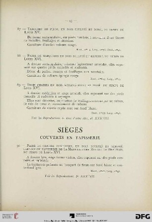 Sièges couverts en tapisserie (Nr. 90-93)