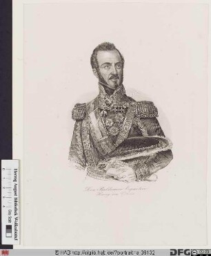 Bildnis Joaquín Baldomero Fernández Alvarez Espartero (1839 duque de Vitoria, 1870 Fürst von Vergara)