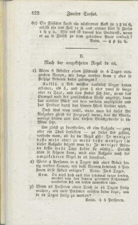 B. Nach der umgekehrten Regel de tri.
