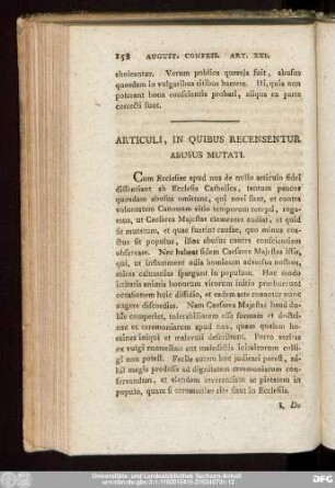 Articuli, In Quibus Recensentur Abusus Mutati.