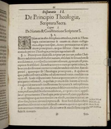 Caput I. De Natura & Constitutione Scripturae S.