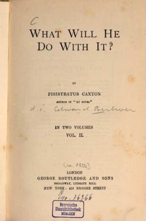 Lord Lytton's novels, 19,2. What will he do with it? Pt. 2