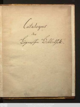 Catalogus der Löperschen Bibliothek