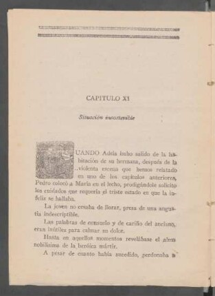 Capítulo XI - Situación insostenible