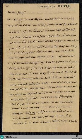 Brief von Joseph Freiherr von Laßberg an Emil Braun vom 08.07.1831 - K 3123,56,3