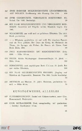 Kunstgewerbe, Allerlei (Nr. 657-683)