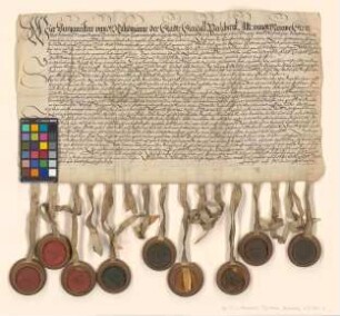 Altmärkische und prignitzsche Städte verschreiben sich Nikolaus Hartmann, Bürger zu Stendal, über 5.000 Taler.