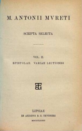 Scripta selecta, 2. Epistolae variae lectionis