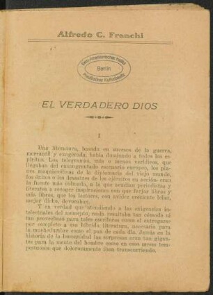 1919006400: El verdadero Dios