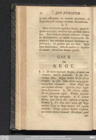 Cap. II. De Rege.