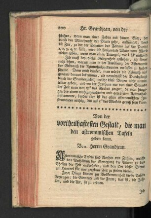 Von der vortheilhaften Gestalt, die man den astronomischen Tafeln geben kann.