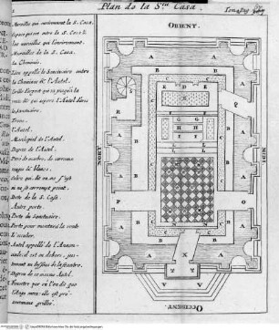 Les delices de l'Italie... 6 Bände. (2. und 3. Band), 2. Band, Falttafel vor Seite 53: Eglise de Notre Dame a Lorette, et Maison des Pelerins.