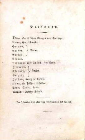 Dido, Königin von Karthago : ein Trauerspiel in 5 Acten ; Mit 7 Kupfertafeln