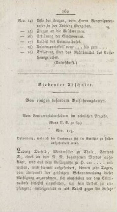 Siebenter Abschnitt. Von einigen besonderen Verfahrungsarten