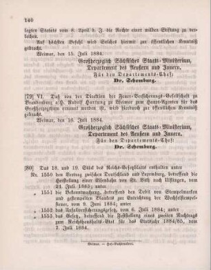 80. Das 18. und 19. Stück des Reichs-Gesetzblatts enthalten unter ...