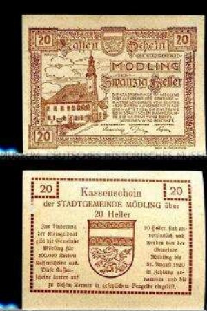 Mödling, Niederösterreich 20 Heller
