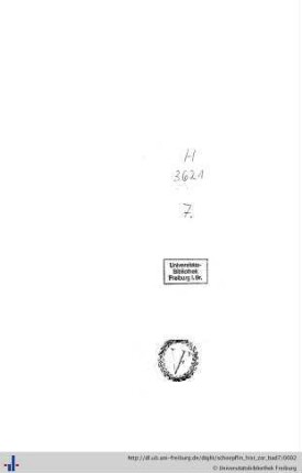 7: Historia Zaringo-Badensis