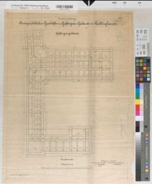 Recklinghausen (Recklinghausen) Gefängnis Fundamente 1907 1 : 100 69 x 50 Zeichnung Erberich Staatshochbauamt Münster