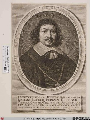 Bildnis Carl Caspar (1653 Reichsfrhr. von der Leyen), 1652-76 Kurfürst u. Erzbischof von Trier