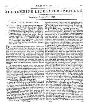 Hirsching, Friedrich Karl Gottlob: Nachrichten von sehenswürdigen Gemälde- und Kupferstichsammlungen, Münz-, Gemmen-, Kunst- und Naturalienkabineten, Sammlungen von Modellen, Maschinen, physikalischen und mathematischen Instrumenten, anatomischen Präparaten und botanischen Gärten in Teutschland nach alphabethischer Ordnung der Städte / Friedrich Karl Gottlob Hirsching. - Erlangen : Palm Bd. 1-6. - 1786-1792