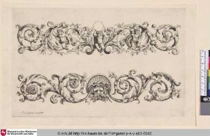[Zwei Ornamentfriese mit Putti und Maske]