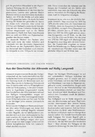 Aus der Geschichte der Allmende auf Hallig Langeneß