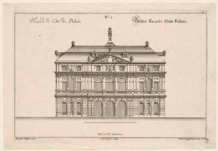 Dresden, Palais im Großen Garten, Aufriss einer Seitenfassade, No. 2, Blatt 330 aus Engelbrechts Architekturwerk