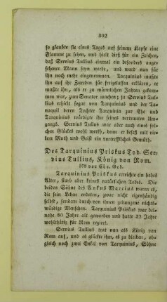 Des Tarquinius Priskus Tod. Servius Tullius, König von Rom
