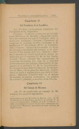 Capítulo II - Del Presidente de la República