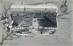 Postkartensammlung Weis mit Ansichten Karlsruhes. Schlossplatz