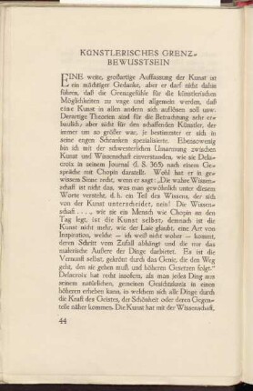 Künstlerisches Grenzbewusstsein