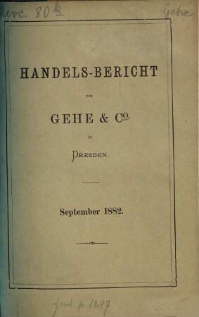 Handelsbericht. 1882,9