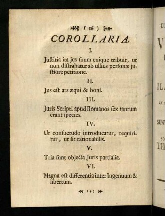 16, Corollaria