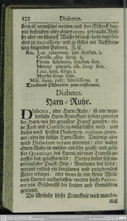 Diabetes. Harn-Ruhr