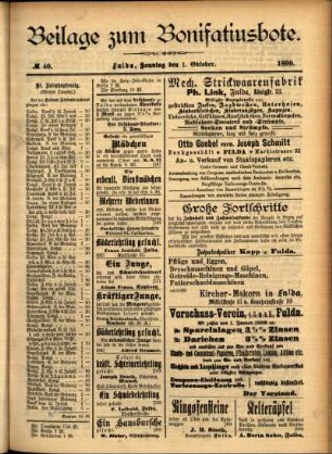 Zweite Ausgabe vom Sonntag, den 01. Oktober 1899.