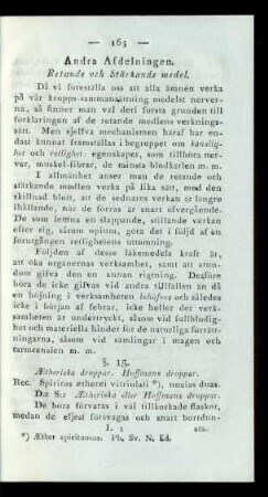§. 15. Ætheriska droppar. Hoffmans droppar.