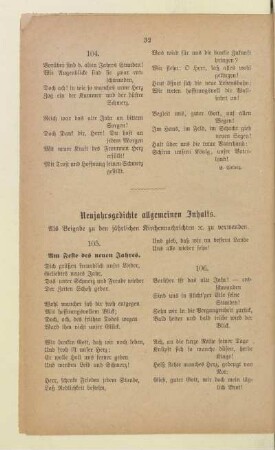 Neujahrsgedichte allgemeinen Inhalts