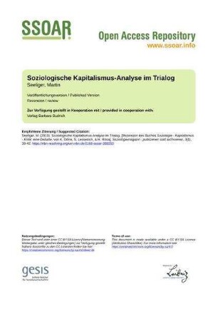 Soziologische Kapitalismus-Analyse im Trialog