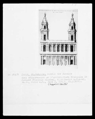 Paris, Saint Sulpice, Aufriss der Fassade