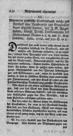 XI. Allgemeine praktische Civilbaukunst.