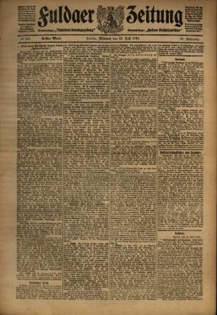 Erste Ausgabe vom Mittwoch, den 13. Juli 1910.