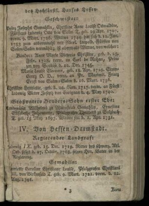 Genealogisches Verzeichniß des Hochfuerstl. Hauses Hessen