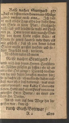 Reise nacher Stuttgard