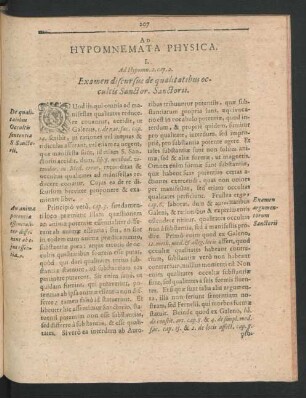 Ad Hypomnemata Physica.