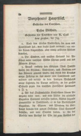 Vierzehentes Hauptstück. Geschichte der Teutschen
