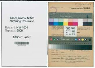 Entnazifizierung Josef Steinert , geb. 03.03.1911 (Postarbeiter)