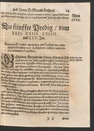 Die fünffte Predig/ vom XXII. XXIII. XXIIII. und XXV. Jar.